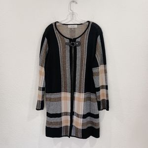 Jones Studio Plaid Long Cardigan